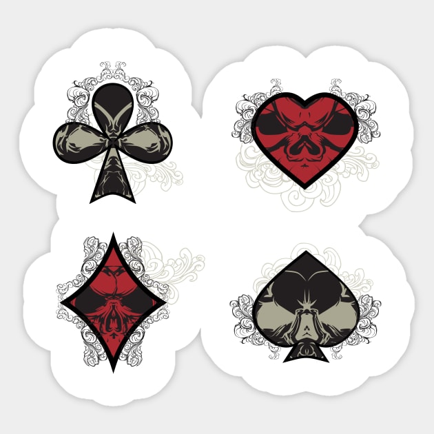 Diamonds, Clubs, Spades, Hearts Sticker by viSionDesign